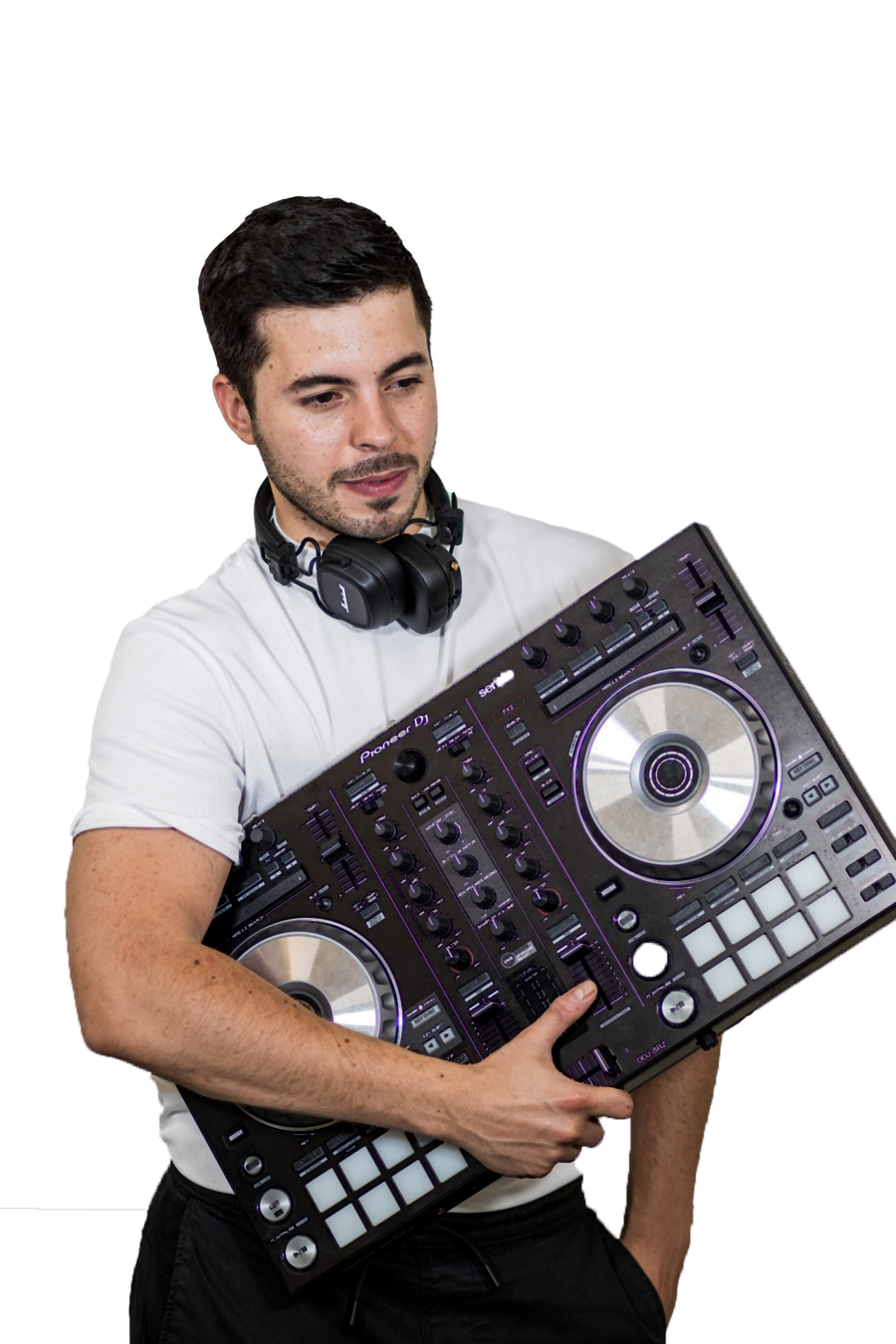DJ Rigo focused on his controller